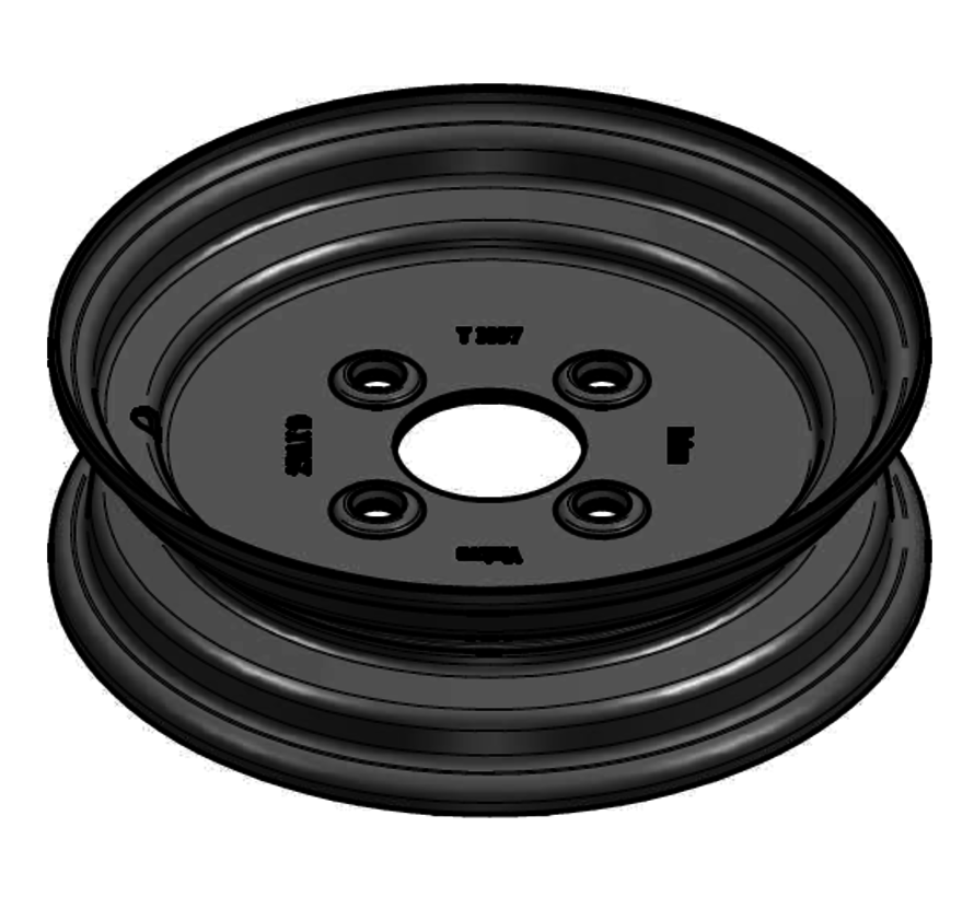 2.00 mm thick one piece welded RIM, diameter: X inch, width: _ inch, pcd: 100mm & center bore: 60mm l 4 Raised bolt holes