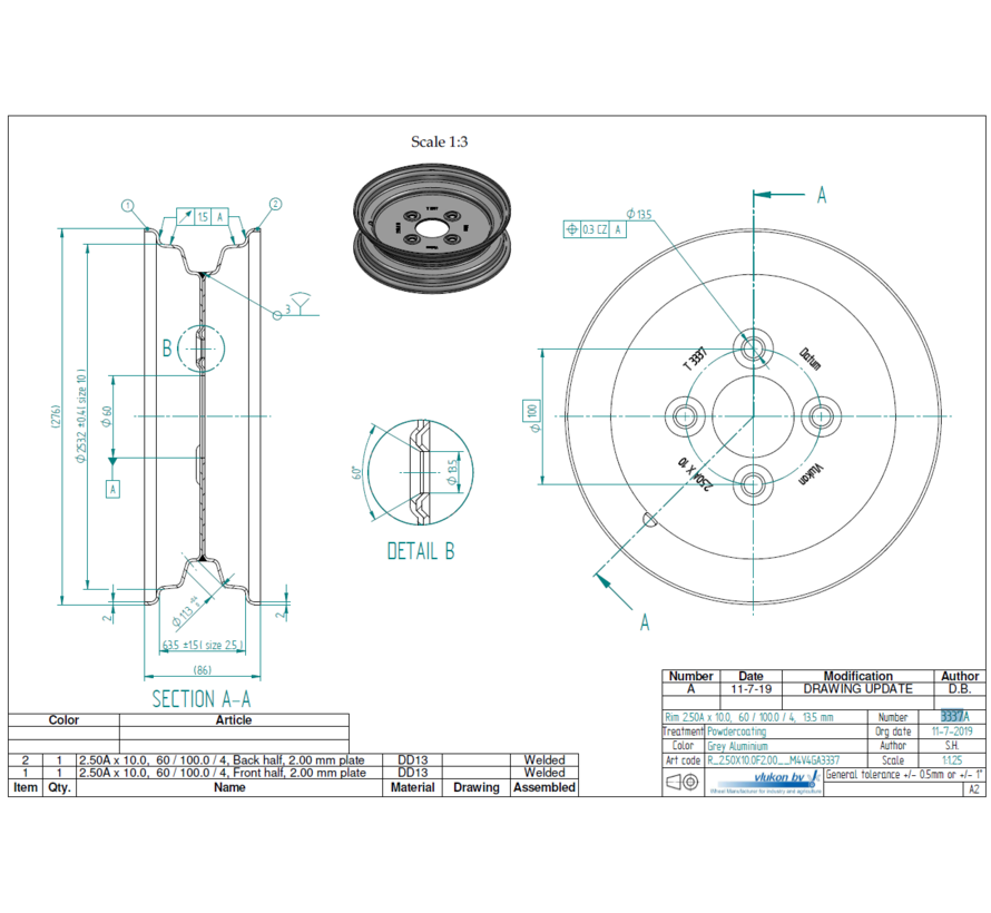 2.00 mm thick one piece welded RIM, diameter: X inch, width: _ inch, pcd: 100mm & center bore: 60mm l 4 Raised bolt holes