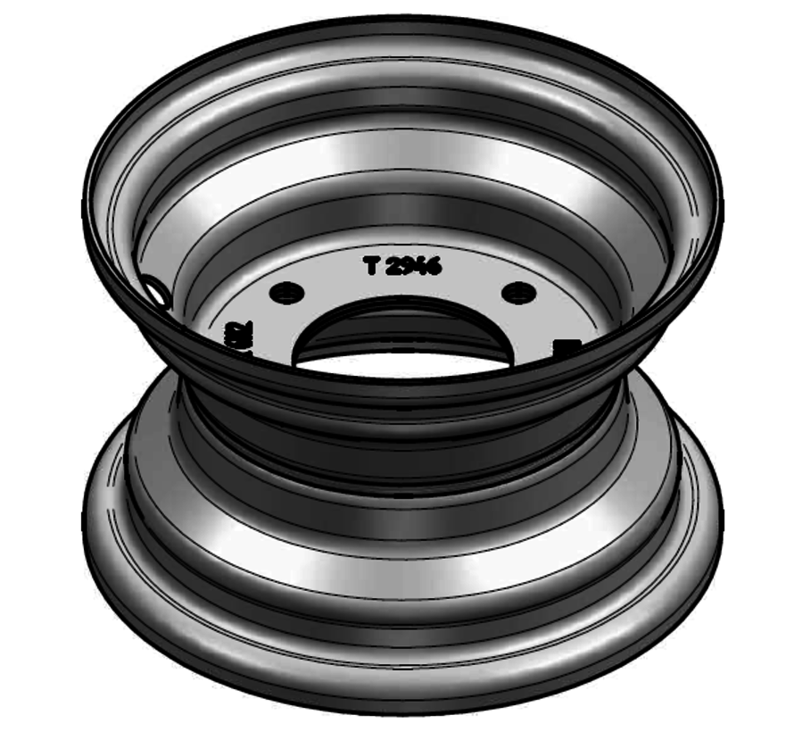 1.75 mm thick one piece welded RIM, diameter: 6 inch, width: 3.50 inch, pcd: 90mm & center bore: 60mm l 4  bolt holes