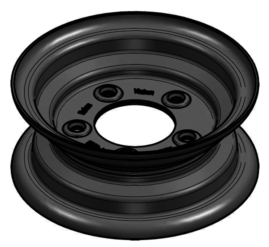 2.50 mm thick one piece welded RIM, diameter: 8 inch, width: 3.00 inch, pcd: 115mm & center bore: 80mm l 5 Raised bolt holes