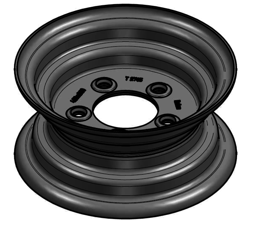 3.00 mm thick one piece welded RIM, diameter: 9 inch, width: 4.00 inch, pcd: 115mm & center bore: 80mm l 5 Raised bolt holes