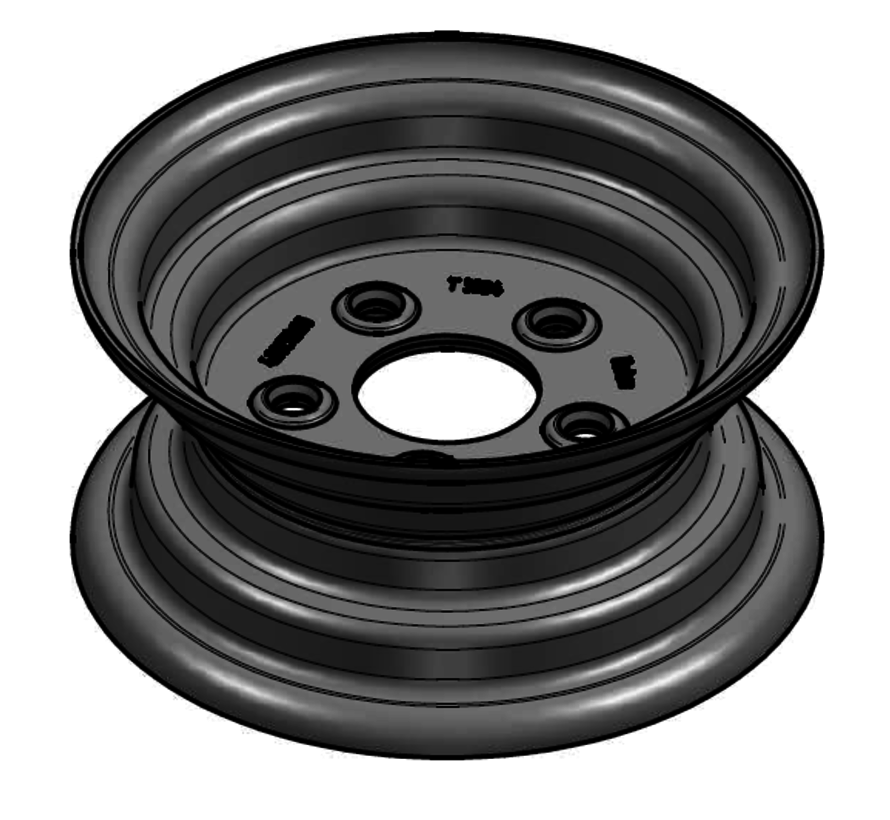 3.00 mm thick one piece welded RIM, diameter: 9 inch, width: 4.00 inch, pcd: 112mm & center bore: 67mm l 5 Raised bolt holes