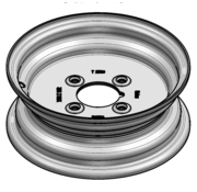 VLUKON Wheel rim: 3.50BX10 | 67/101,6/4 |Studhole Ø12,5 |Grey Aluminium