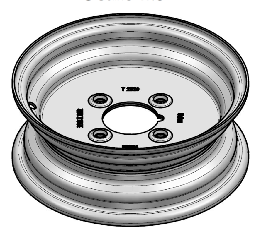 2.50 mm thick one piece welded RIM, diameter: 10 inch, width: 3.50 inch, pcd: 101,6mm & center bore: 67mm l 4 Raised bolt holes