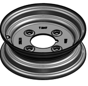 VLUKON Wheel rim: 2.50AX8 | 67/101,6/4 |Studhole Ø12,5 |Grey Aluminium