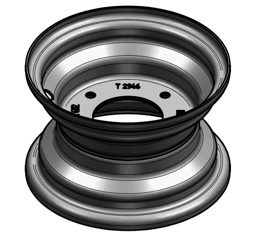 1.75 mm thick one piece welded RIM, diameter: 6 inch, width: 3.50 inch, pcd: 90mm & center bore: 60mm l 4  bolt holes