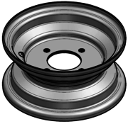 VLUKON Wheel rim: 2.50X6 | 48,5/70/4 |Studhole Ø8,5 |Grey Aluminium