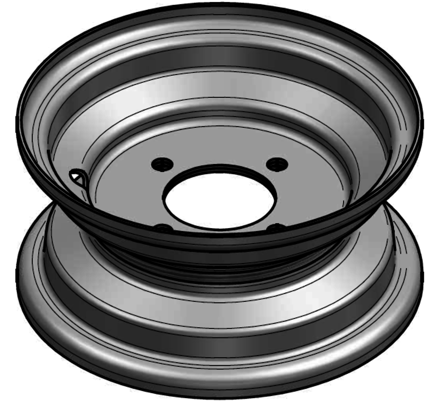 1.75 mm thick one piece welded RIM, diameter: 6 inch, width: 2.50 inch, pcd: 70mm & center bore: 48,5mm l 4  bolt holes