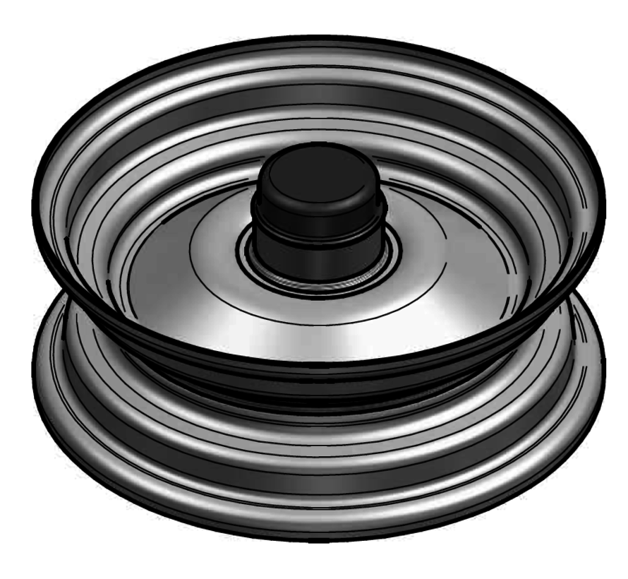 1.25 mm thick one piece welded RIM, diameter: 8 inch, width: 2.50 inch, bearing in hub: 6005-2RS