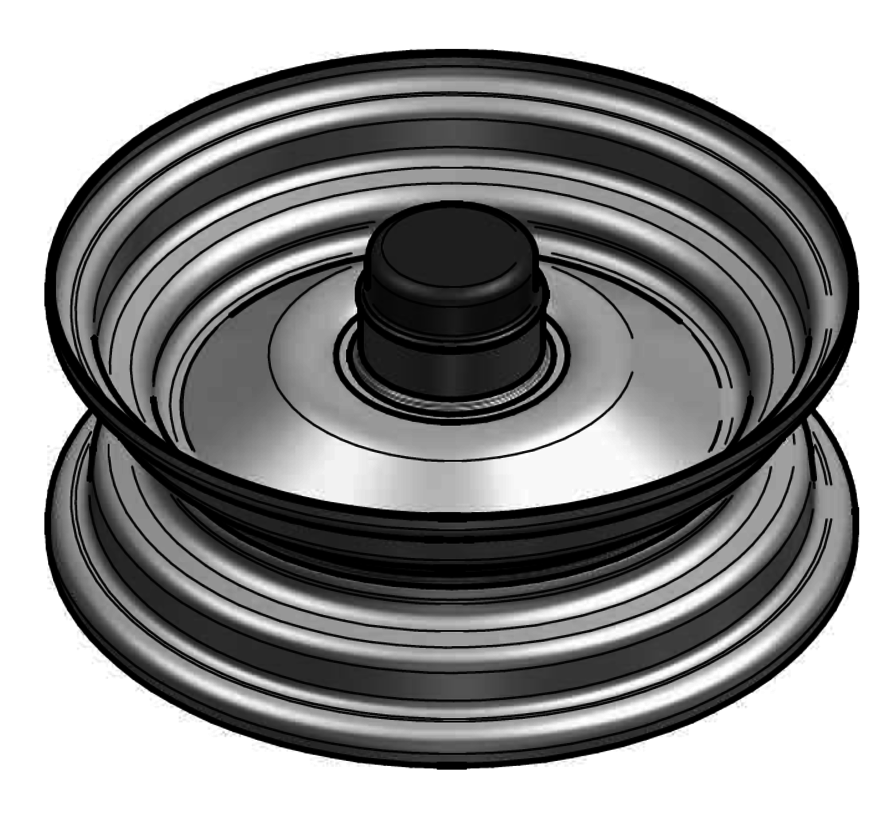 1.25 mm thick one piece welded RIM, diameter: 8 inch, width: 2.50 inch, bearing in hub: 6005-2RS