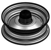 VLUKON Wheel rim: 2.50AX8 |fitting length: 80mm | Alxe hole 25mm |Grey Aluminium