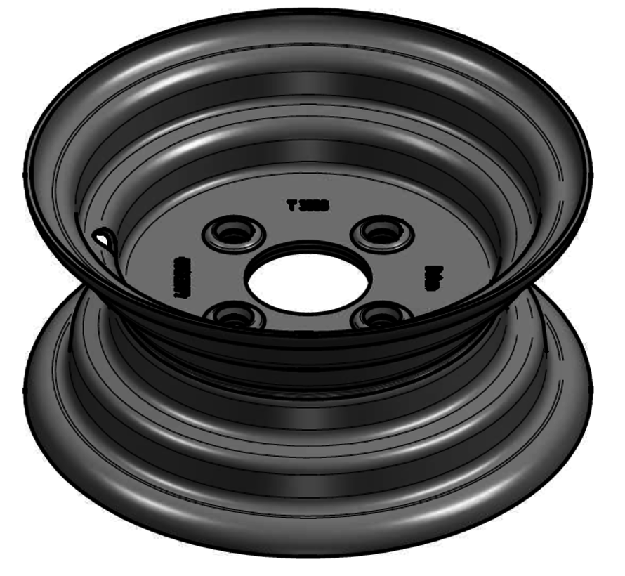 3.00 mm thick one piece welded RIM, diameter: 9 inch, width: 4.00 inch, pcd: 100mm & center bore: 60mm l 4 Raised bolt holes