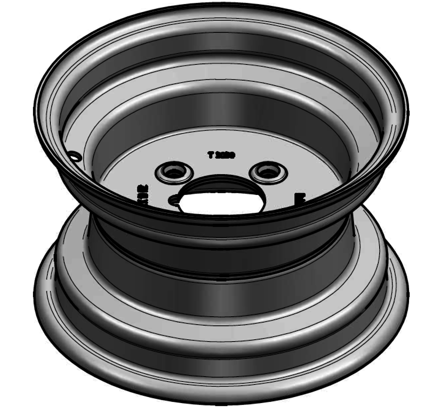 3.00 mm thick one piece welded RIM, diameter: 10 inch, width: 6.00 inch, pcd: 101,6mm & center bore: 67mm l 4 Raised bolt holes