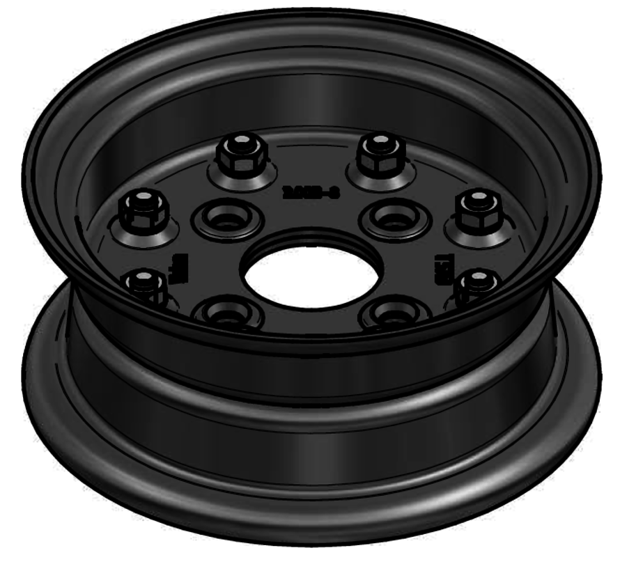 4.00 mm thick two piece divided rim | diameter: 8 inch | width: 3.00 inch | pcd: 98mm & center bore: 58,5mm l 4 Raised + Countersink bolt holes