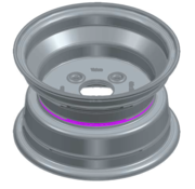 VLUKON Wheel rim: 6.00IX10 | 60/100/4 |Studhole Ø15 |Grey Aluminium
