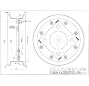 VLUKON Wheel rim: 2.25-8 | 85/130/4 |Studhole Ø18,5 |Grey Aluminium
