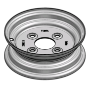 VLUKON Wheel rim: 2.50AX8 | 58,5/98/4 |Studhole Ø13,5 |Grey Aluminium