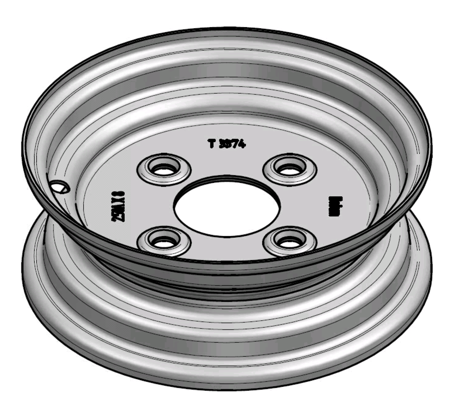 1.75 mm thick one piece welded RIM, diameter: 8 inch, width: 2.50 inch, pcd: 98mm & center bore: 58,5mm l 4 Raised bolt holes