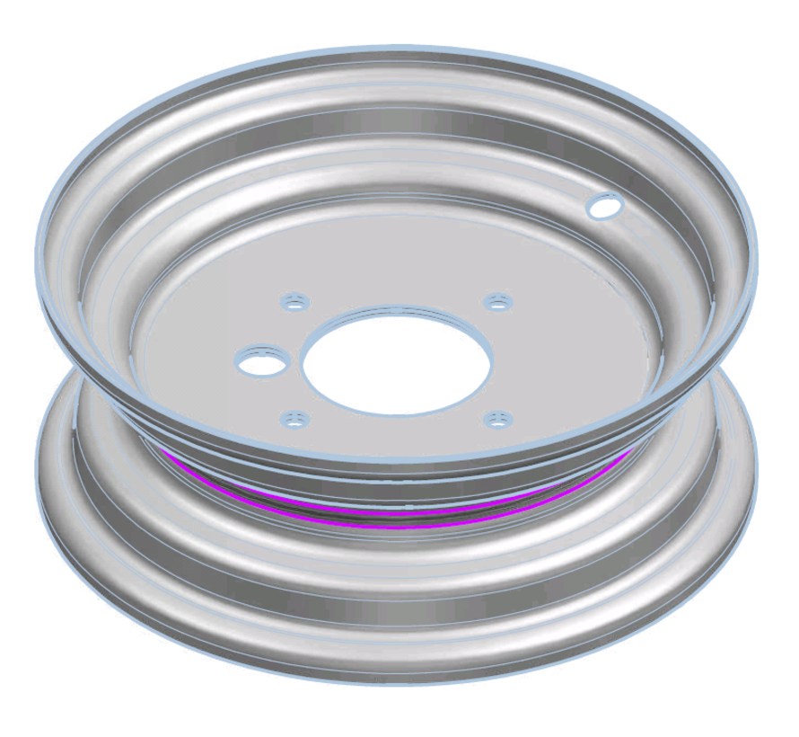 1.75 mm thick one piece welded RIM, diameter: 8 inch, width: 2.50 inch, pcd: 90mm & center bore: 60mm l 4  bolt holes