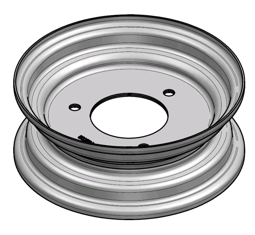 1.75 mm thick one piece welded RIM, diameter: 8 inch, width: 2.50 inch, pcd: 110mm & center bore: 76mm l 3  bolt holes