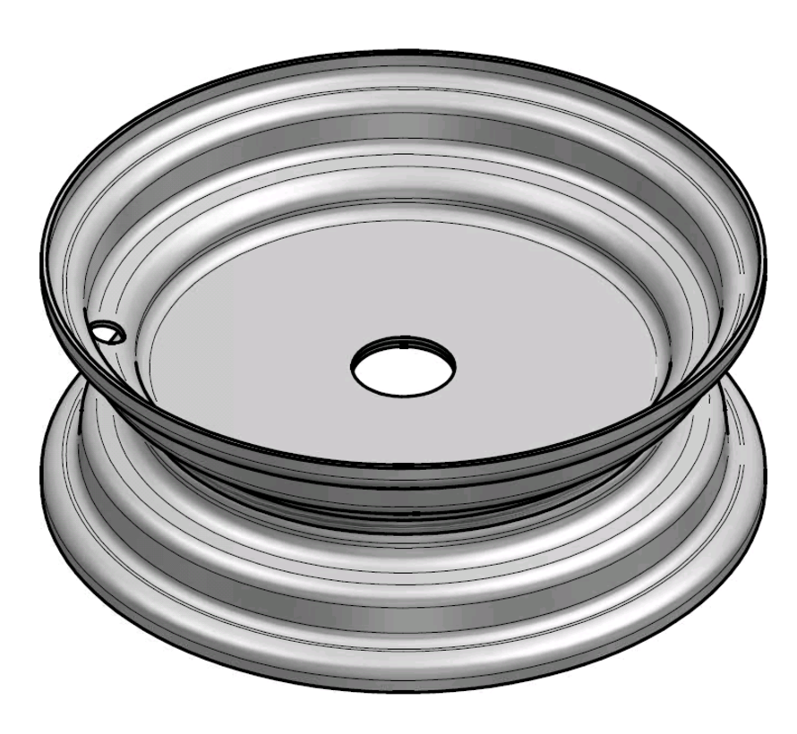 1.75 mm thick one piece welded RIM, diameter: 8 inch, width: 2.50 inch,