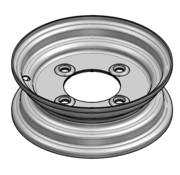 VLUKON Wheel rim: 2.50AX8 | 80/108/4 |Studhole Ø13 |Grey Aluminium