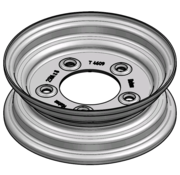 VLUKON Wheel rim: 2.50AX8 | 80/115/5 |Studhole Ø12,5 |Grey Aluminium