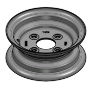 VLUKON Wheel rim: 3.00DX8 | 60/100/4 |Studhole Ø13,5 |Grey Aluminium