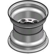 VLUKON Wheel rim: 7.00AX8 | 80/115/5 |Studhole Ø15 |Grey Aluminium