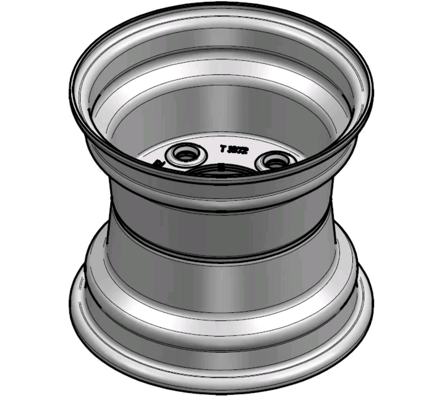 2.50 mm thick one piece welded RIM, diameter: 8 inch, width: 7.00 inch, pcd: 115mm & center bore: 80mm l 5 Raised bolt holes