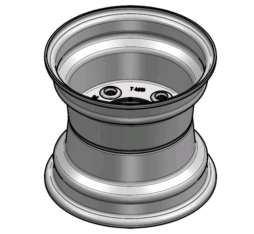 2.50 mm thick one piece welded RIM, diameter: 8 inch, width: 7.00 inch, pcd: 115mm & center bore: 80mm l 5 Raised bolt holes