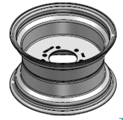 VLUKON Wheel rim: 7.00JAX12 | 90/120/6 |Studhole Ø13 |Vermillion