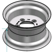 VLUKON Wheel rim: 7.00JAX12 | 102/140/5 |Studhole Ø18,5 |Red
