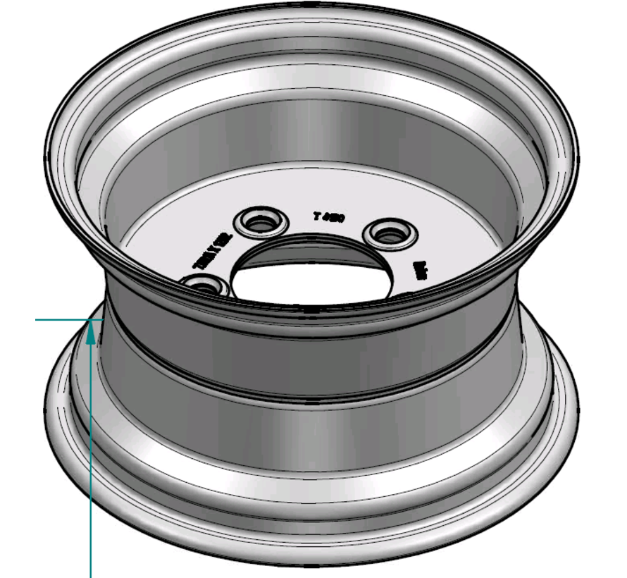3.00 mm thick one piece welded RIM, diameter: 12 inch, width: 7.00 inch, pcd: 140mm & center bore: 102mm l 5 Raised bolt holes