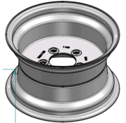 VLUKON Wheel rim: 7.00JAX12 | 80/115/5 |Studhole Ø15 |Grey Aluminium
