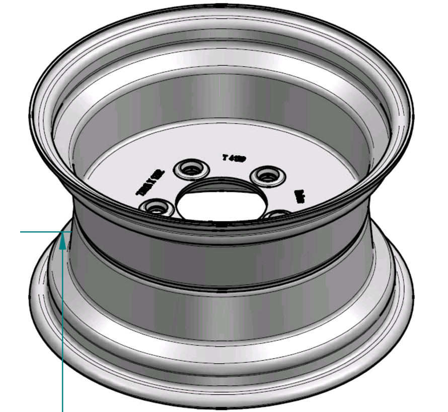3.00 mm thick one piece welded RIM, diameter: 12 inch, width: 7.00 inch, pcd: 115mm & center bore: 80mm l 5 Raised bolt holes