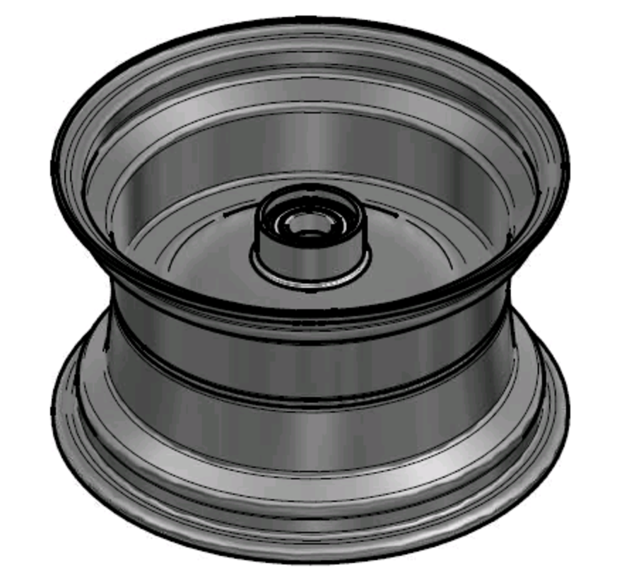 3.00 mm thick one piece welded RIM, diameter: 12 inch, width: 7.00 inch, bearing in hub: 6206-2RS