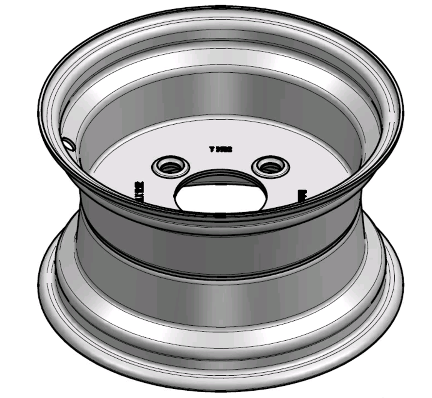 3.00 mm thick one piece welded RIM, diameter: 12 inch, width: 7.00 inch, pcd: 130mm & center bore: 85mm l 4 Raised bolt holes