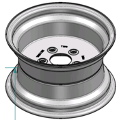 VLUKON Wheel rim: 7.00JAX12 | 67/112/5 |Studhole Ø15 |Grey Aluminium