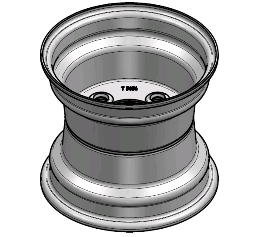 2.50 mm thick one piece welded RIM, diameter: 8 inch, width: 7.00 inch, pcd: 101,6mm & center bore: 75mm l 4 Raised bolt holes