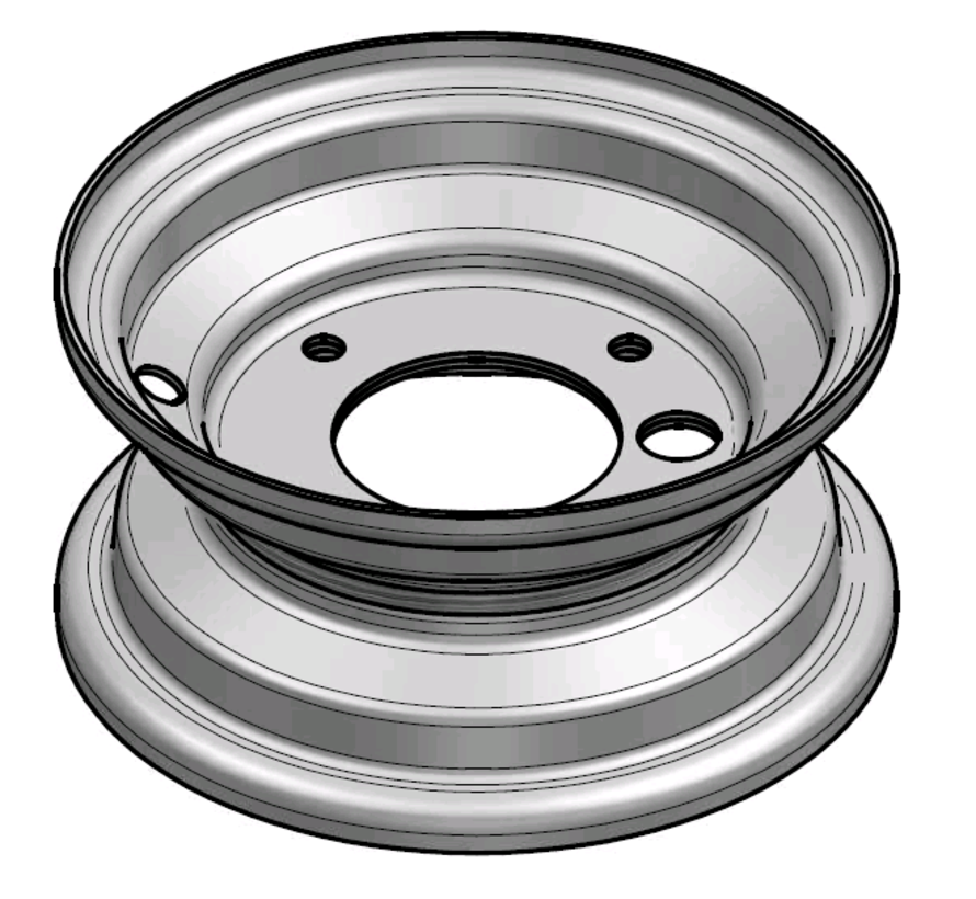 1.75 mm thick one piece welded RIM, diameter: 6 inch, width: 2.50 inch, pcd: 90mm & center bore: 60mm l 4  bolt holes