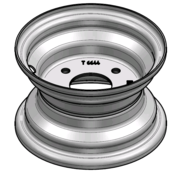 VLUKON Wheel rim: 3.50AX6 | 49/82/4 |Studhole Ø10 |Grey Aluminium