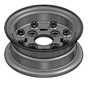 VLUKON Wheel rim: 3.00D-8 | 58,5/98/4 |Studhole Ø13,5 |Grey Aluminium