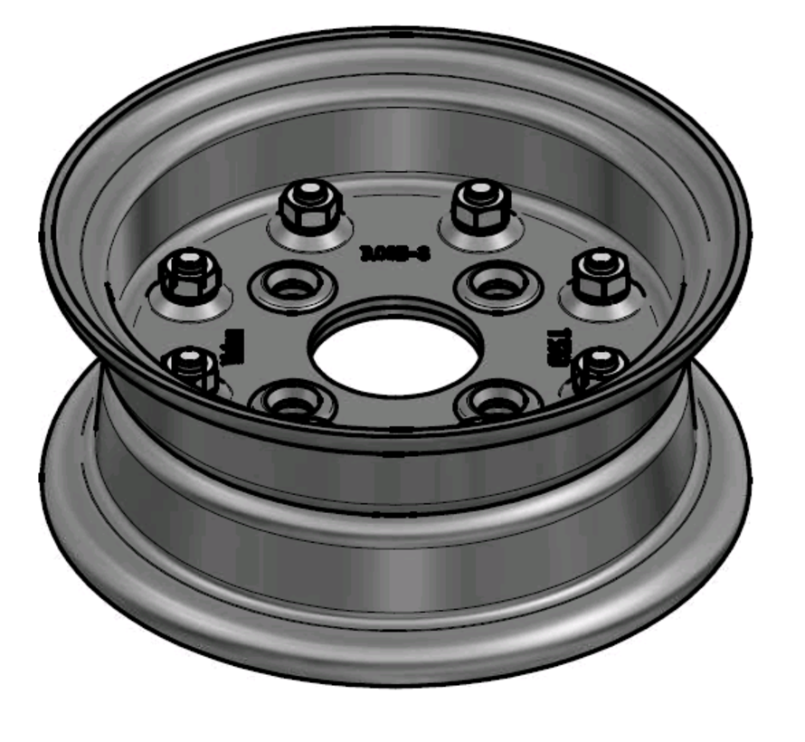 4.00 mm thick two piece divided rim | diameter: 8 inch | width: 3.00 inch | pcd: 98mm & center bore: 58,5mm l 4 Raised + Countersink bolt holes