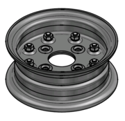 VLUKON Wheel rim: 3.00D-8 | 58,5/98/4 |Studhole Ø13,5 |Grey Aluminium