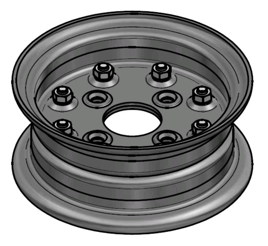 4.00 mm thick two piece divided rim | diameter: 8 inch | width: 3.00 inch | pcd: 98mm & center bore: 58,5mm l 4 Raised + Countersink bolt holes