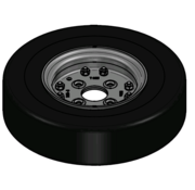 VLUKON Wheel with solid tire3.00D-8 | 60/100/4 |Studhole Ø15 |Grey Aluminium