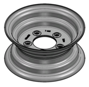 VLUKON Wheel rim: 4.00EX9 | 80/115/5 |Studhole Ø12,5 |Red