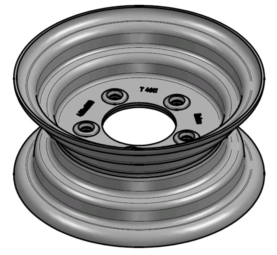3.00 mm thick one piece welded RIM, diameter: 9 inch, width: 4.00 inch, pcd: 115mm & center bore: 80mm l 5 Raised bolt holes