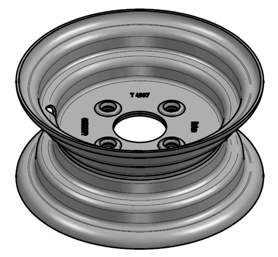 3.00 mm thick one piece welded RIM, diameter: 9 inch, width: 4.00 inch, pcd: 98mm & center bore: 58,5mm l 4 Raised bolt holes